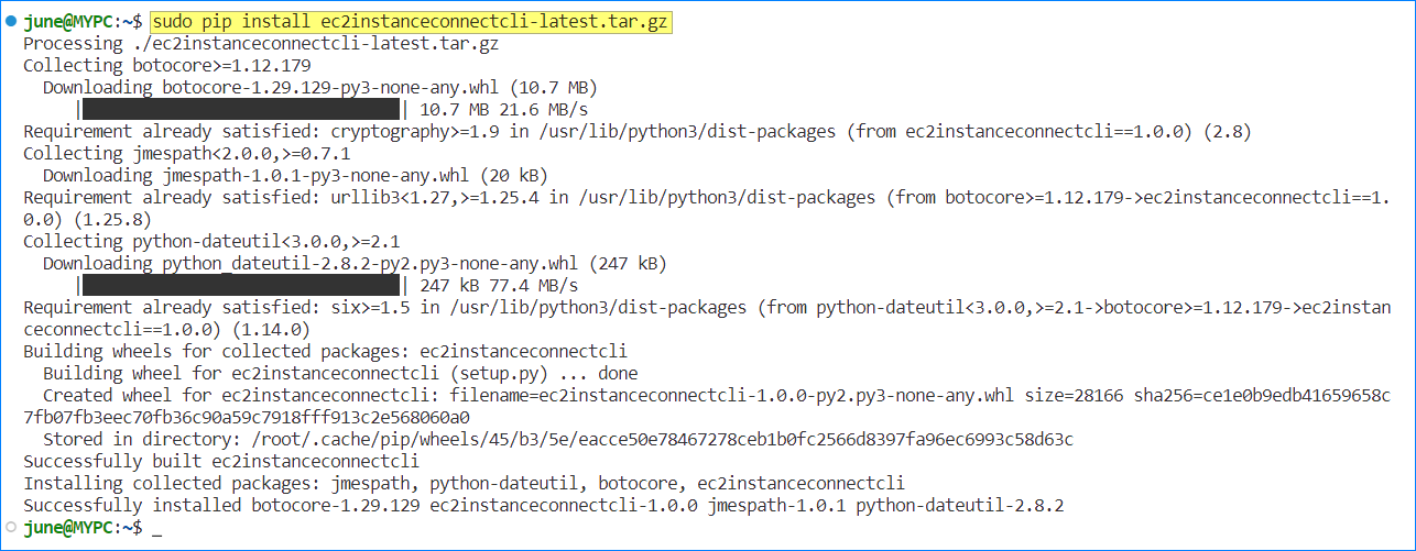 ssh into an ec2 instance