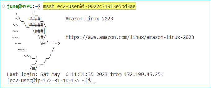 ssh into aws ec2 instance