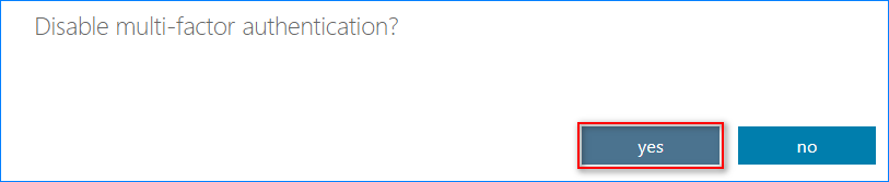 disable mfa azure