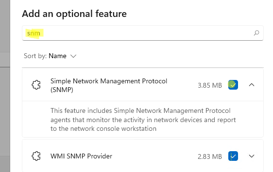 install snmp windows 10 powershell