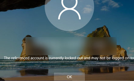 this account is currently locked out on this domain controller