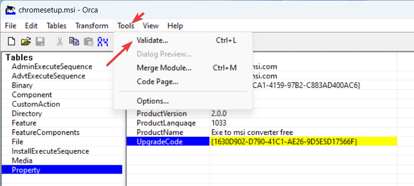 exe to msi powershell