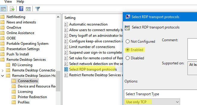 rdp an internal error occurred