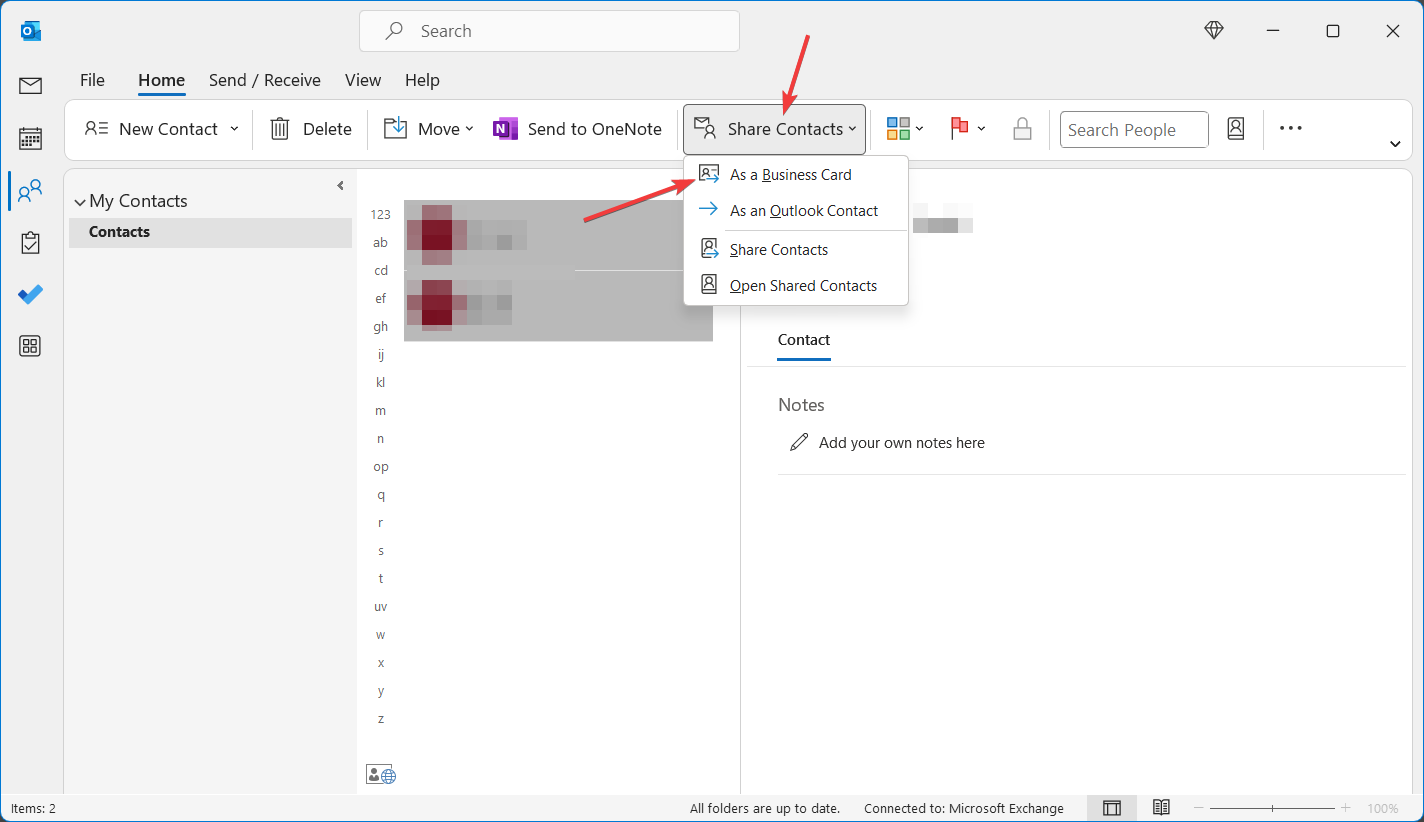 copy contacts from exchange to icloud