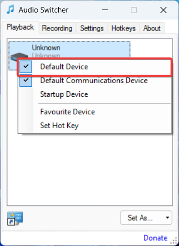 autohotkey switch audio device