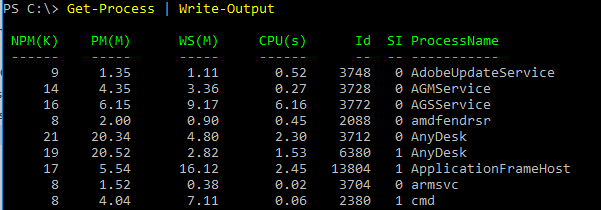 Write-Output cmdlet