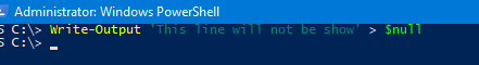 Write-Output cmdlet console