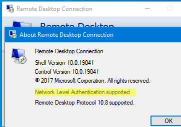 remote computer requires network level authentication