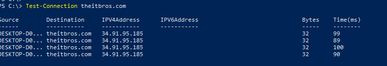 ping powershell