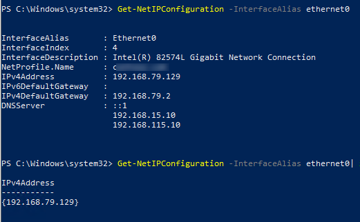 powershell change ip address