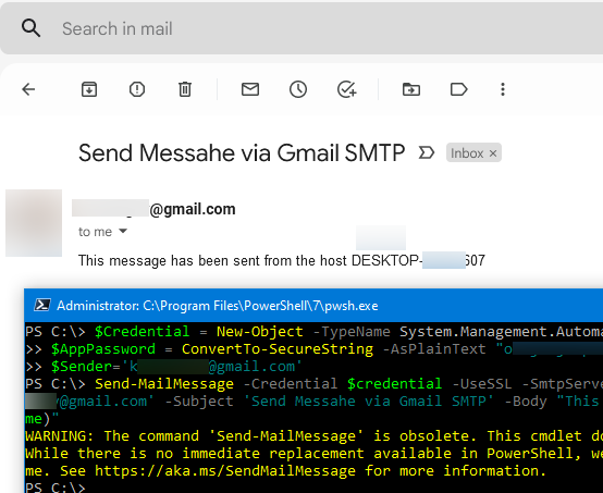 powershell send mail