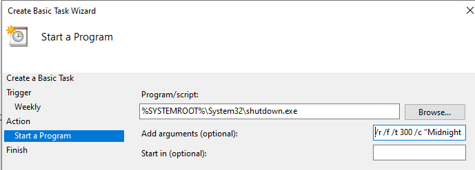 shutdown task scheduler windows 10