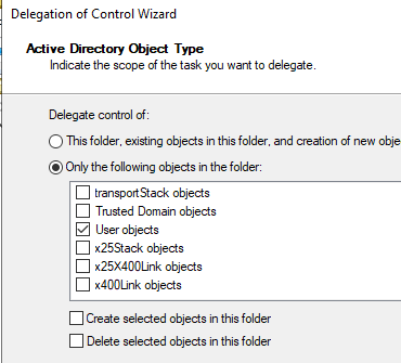 delegate control to unlock user accounts