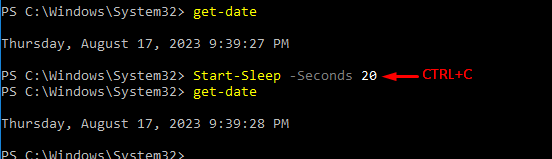 start sleep powershell