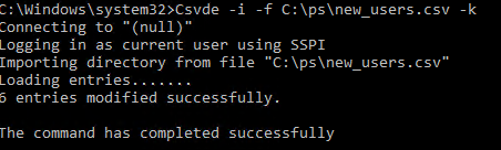 csvde export users