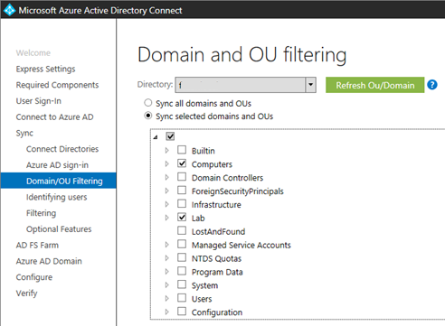 office 365 active directory sync existing users